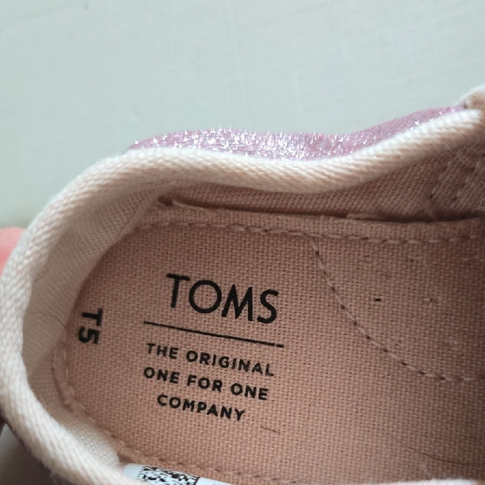 Toms Kids Sparkly Mauve Moccasins